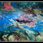 Abstraktes Bild in blau gehalten