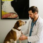 Hund beim Tierarzt - gleich zwei Vertreter im Bild ... ein Hund und eine Katze