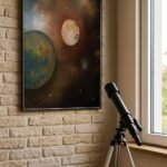 Ausdrucksstarkes Gemälde mit dynamischen Pinselstrichen in Rot und Schwarz – M.G. Art